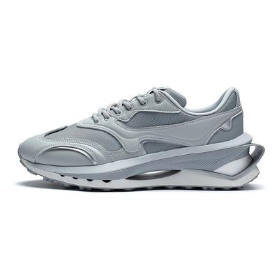 Li Ning Vielseitig Bequem Einfach Rutschfest Abriebfest Low-Top Freizeitschuhe Herren Freizeitschuhe Silber AZGS005-7