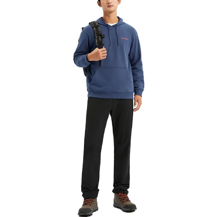 Columbia Trail Series Letter Print Hooded Sweatshirt Men Sweatshirts Blue AE4799-460