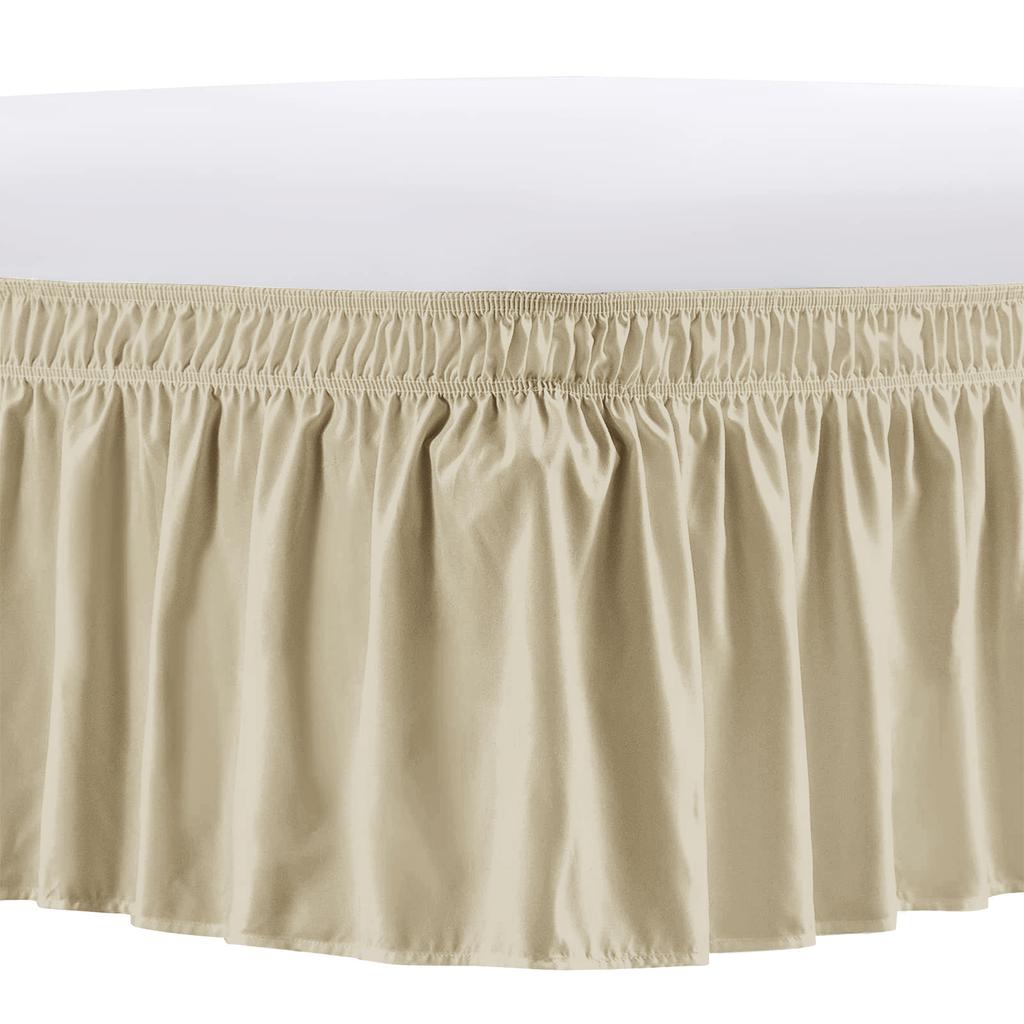 Bed Skirt Elastic Wrap Around Wrinkle Fade & Shrink Resistant Bed Skirt Bed Skirts for Adjustable Bed Easy Fit Dust Ruffle