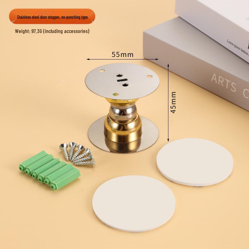 Magnetic Silicone Door Stopper: No-Drill, Anti-Collision Mini Stop for Wooden Bedroom Doors, Windproof Design.