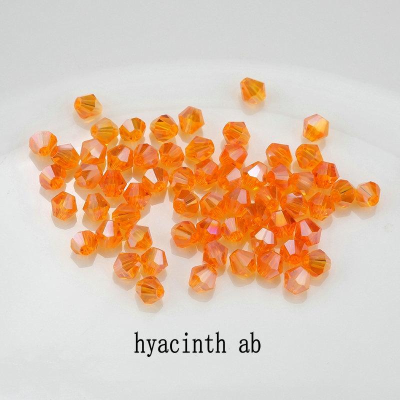 4mm 100pcs Shiny Crystal Beads Bicone Beads Glass Beads Loose Spacer Beads for Bracelet DIY Jewelry Making 200pcs