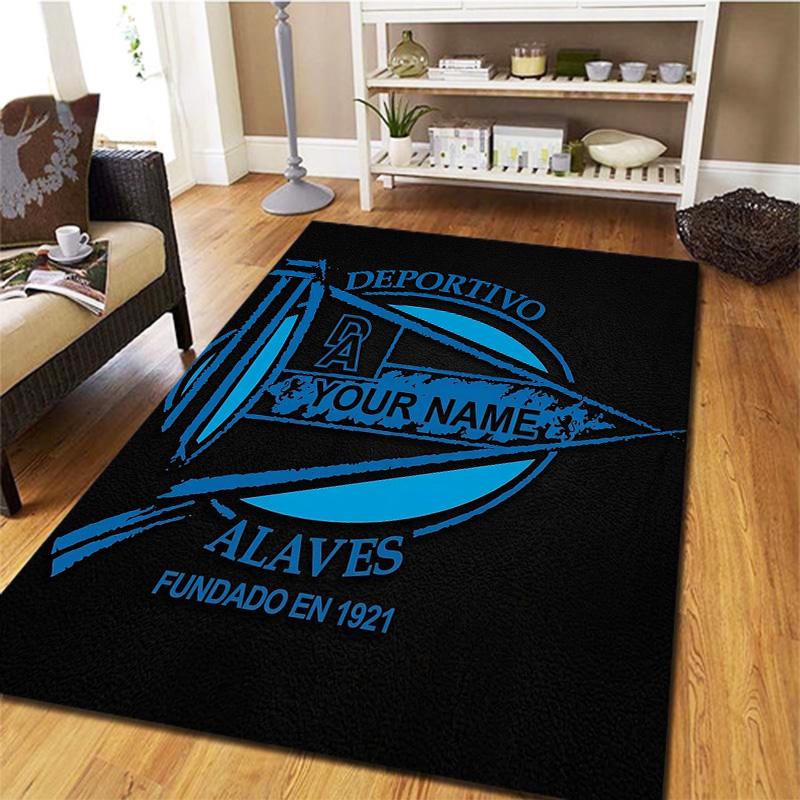 Deportivo Alaves Crest Custom Name Carpet Rug For Living Room Bedroom Home Sofa Decoration Kids Play Nonslip Floor Mat