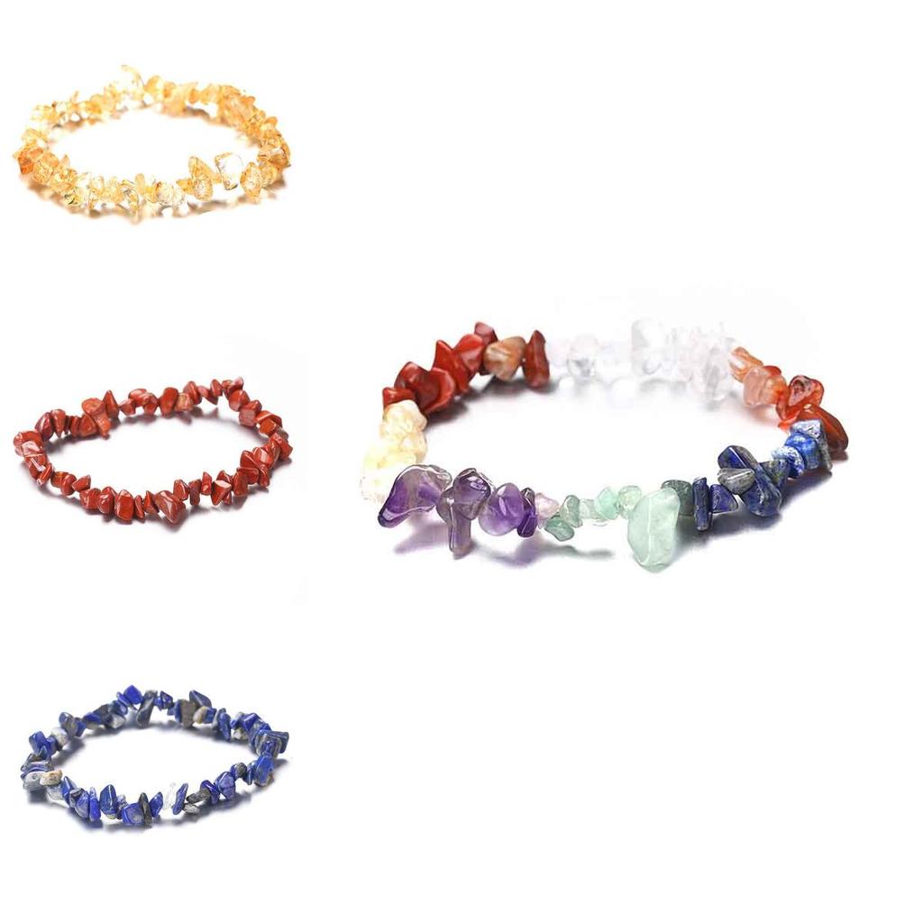 Exquisites natürliches unregelmäßiges Bergkristall Edelstein Splitter Stretch Armband