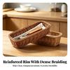 Rectangular Woven Storage Basket with Rounded Corners Handwoven for Dining Table