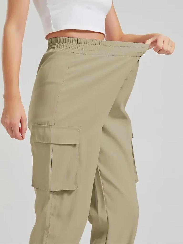 Spring Autumn New Women's Casual Workwear Loose Pocket Sports Pants with Elastic Cuff Long Leg Pants