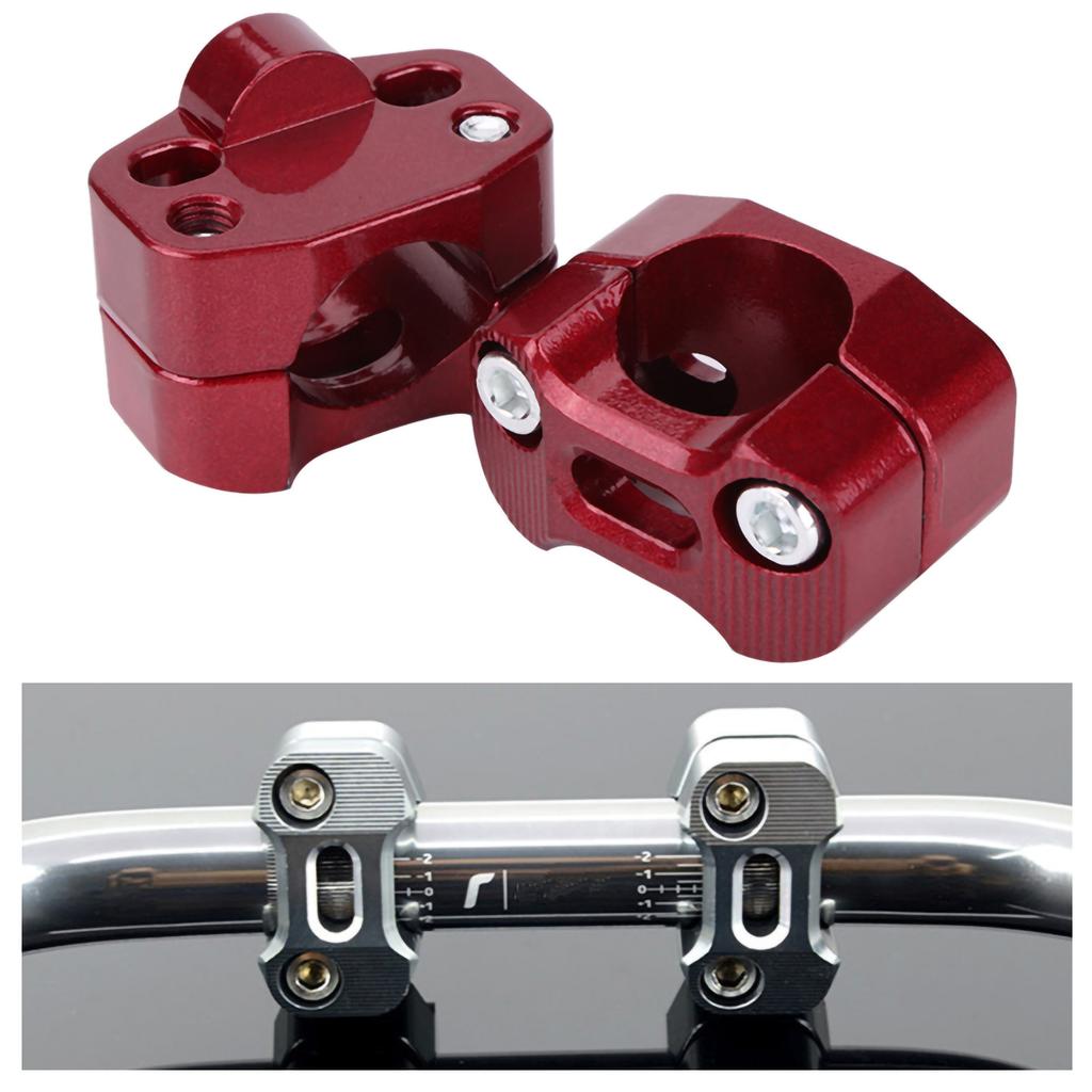 Motorcycle Handlebar Clamps Motorcycle Riser Aluminum Alloy 28mm 1 1/8" Motorcycle Handlebar Handle Fat Bar Mount Clamps Riser
