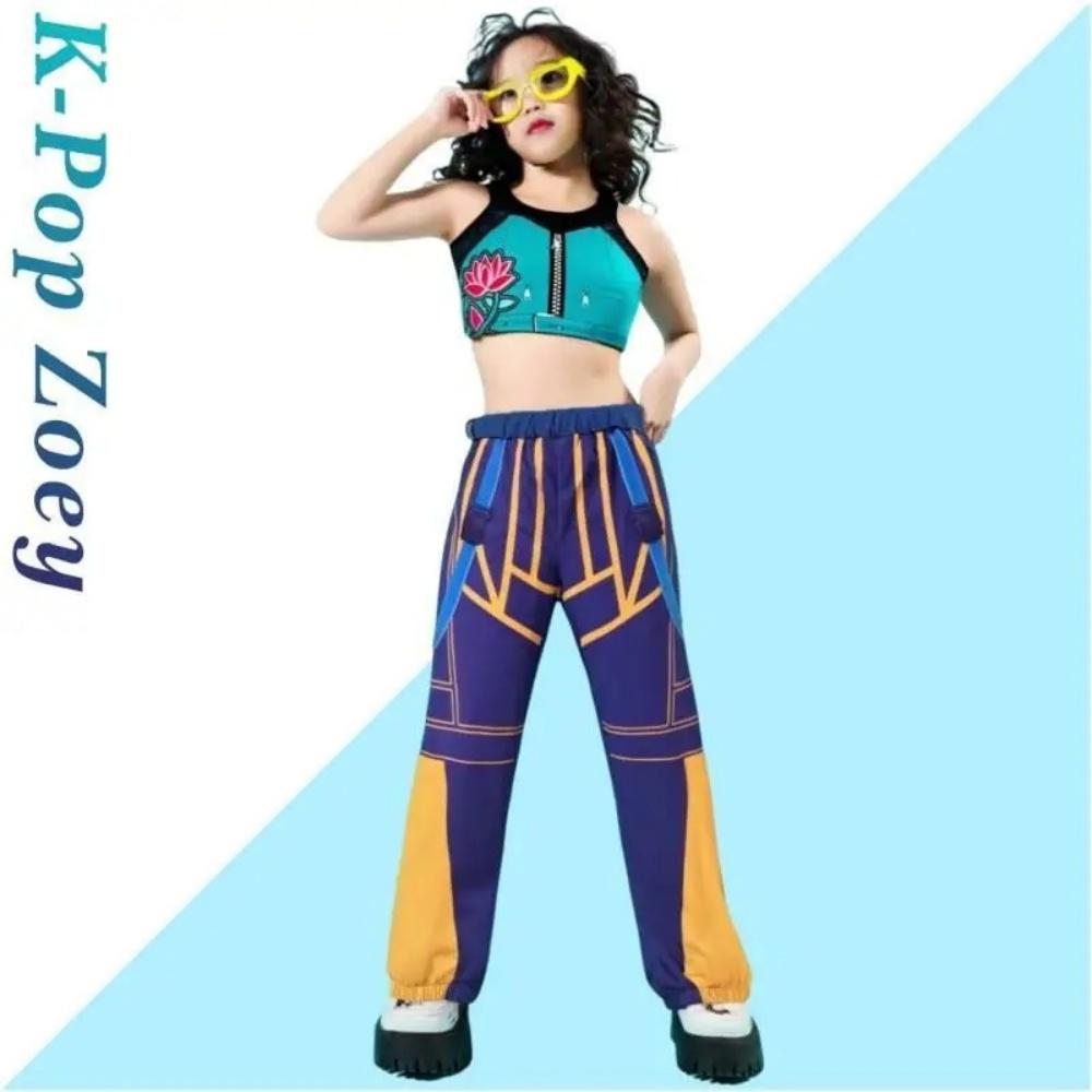 Children Zoey Mira Rumi Demon Hunters Cosplay Costume for Girl Halloween Movie K-Pop Group Idol Role Play Flying Sleeve Dress
