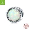 Wind S925 Silver Opal Bracelet Beaded, Retro Luxury Opal Diy Beads Loose Beads With