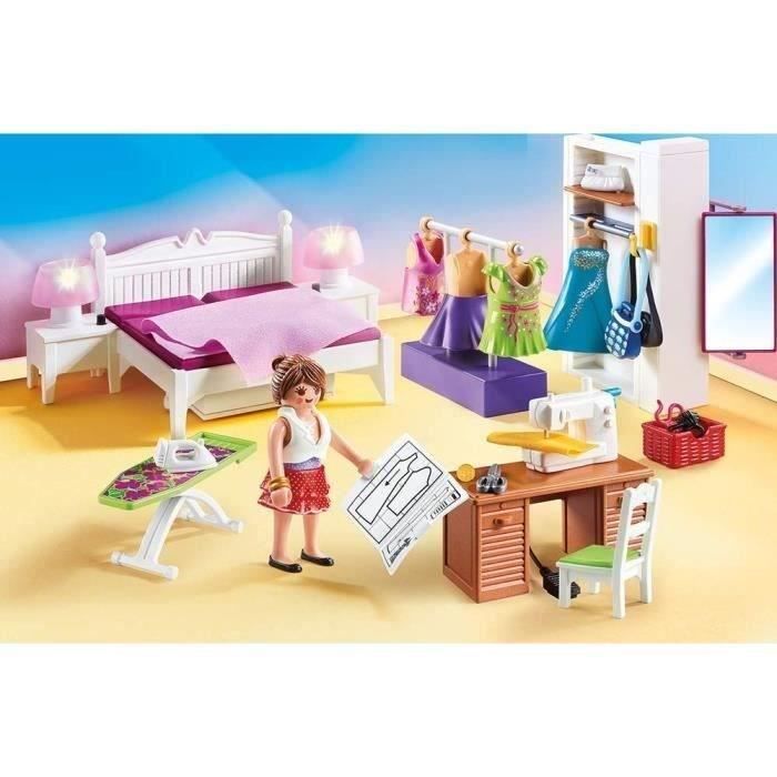 Playmobil 70208 chambre avec espace couture, dollhouse la maison traditionnelle, dès 4 ans
