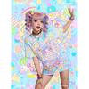 Nouveau T-shirt d'été Macaron Bonbon Y2k Rétro Cosplay pour Dames Surdimensionné Impression 3D Manches Courtes Famille Unisexe Enfants Shirt de Sport
