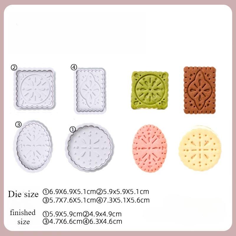 1set 3D Cookie Molds ABS Press Cutters Sandwich Cookie Stamps Baking Utensils Cookie Cutters Embossing Cupcake Bases