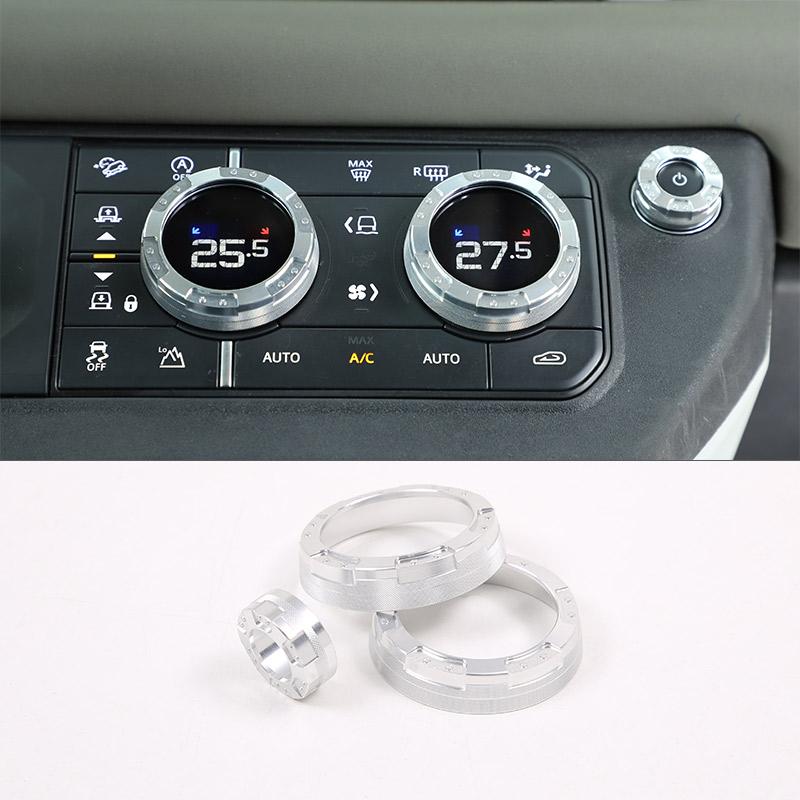 

For Land Rover Defender 90 110 2020-2025 Aluminum Alloy Car Air Conditioning Volume Knob Cover Decorative Ring Car Accessories