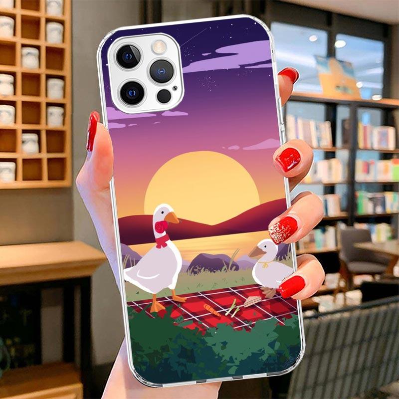 Cartoon Cute Goose Game Cover Phone Case For iPhone 16 17 Air 15 14 Pro Max 16E Phone Case 13 Mini 12 11 7 SE 8 Print Pattern Fi