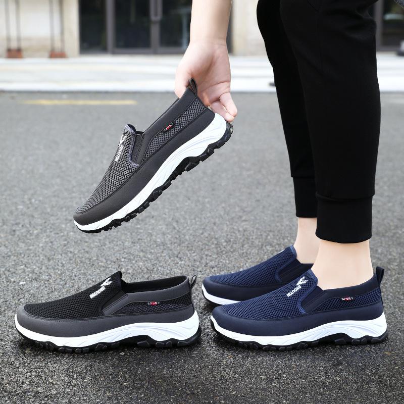 Mesh atmungsaktive Schuhe Herren Sommer dünn hohl lässig Fly-Woven Mesh leichte Sportschuhe Stoffschuhe