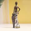 African Women Figurine Exotic Resins Character Statue Retro Tribal Lady Sculpture Vintage Home Decors for Book Shelf