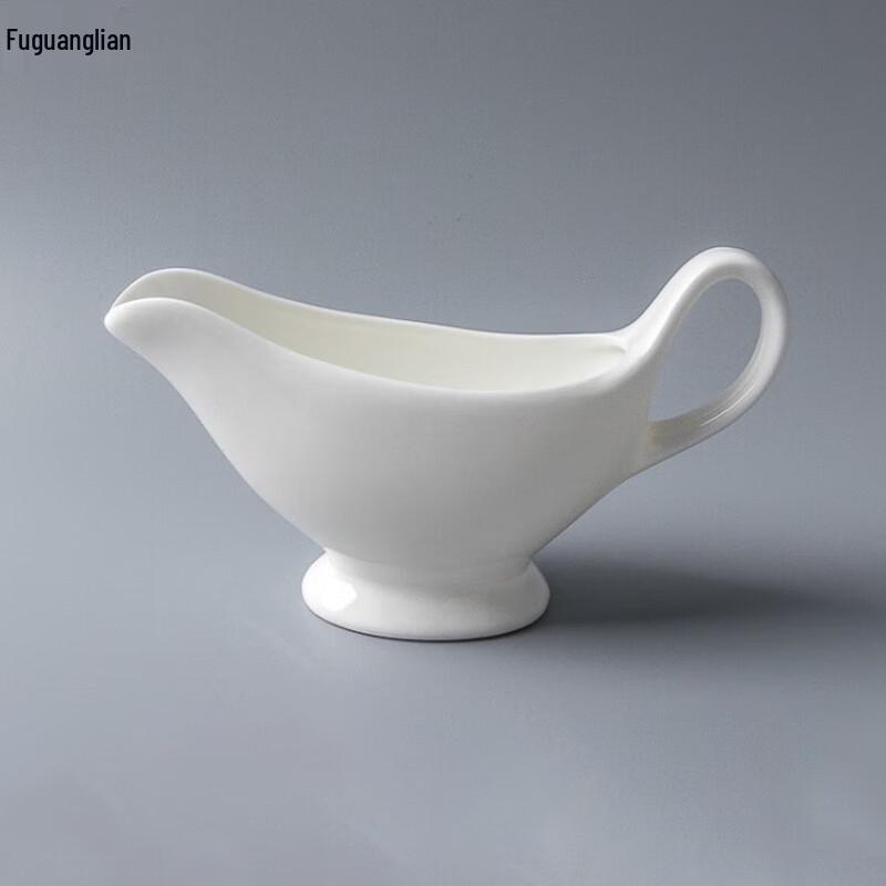 Белый керамический соусник с ручкой 180 мл