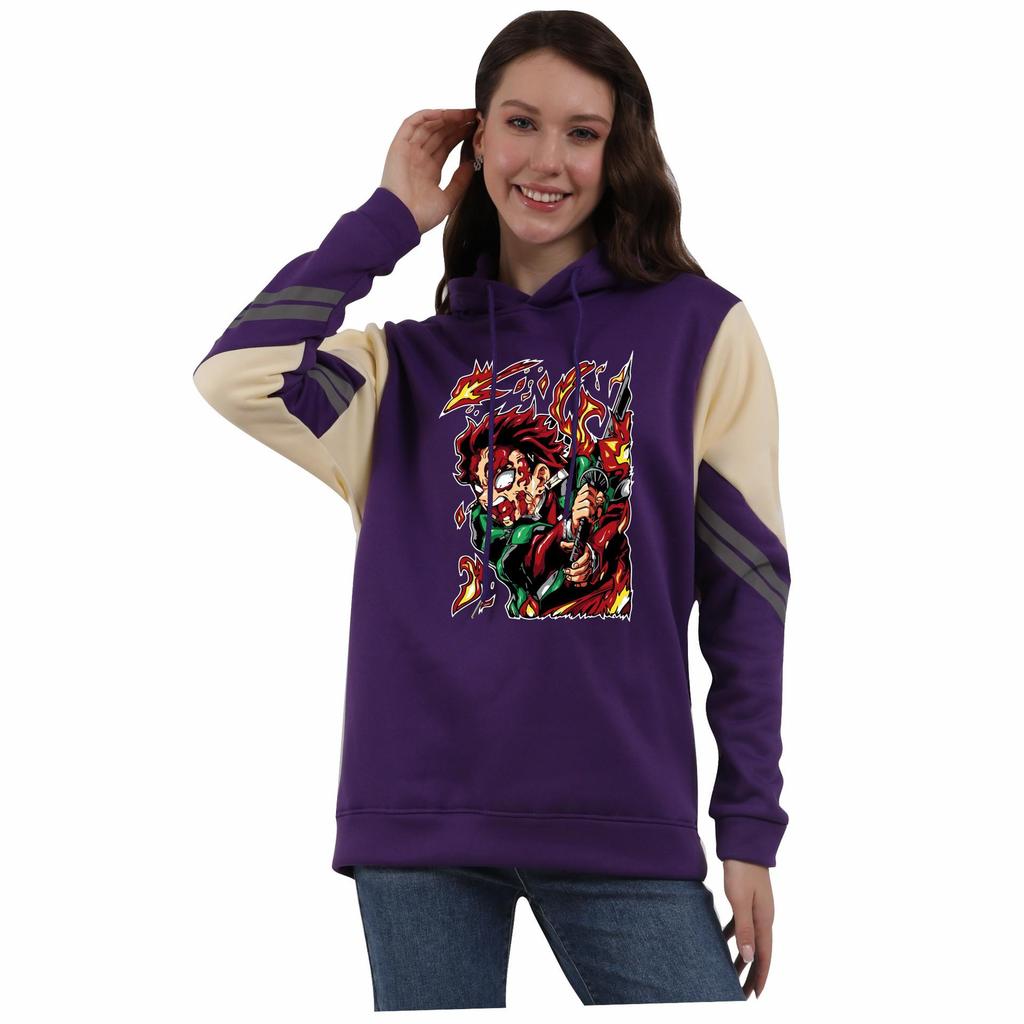 Demon Slayer Kimetsu no Yaiba Color Block Hoodie for Men and Women