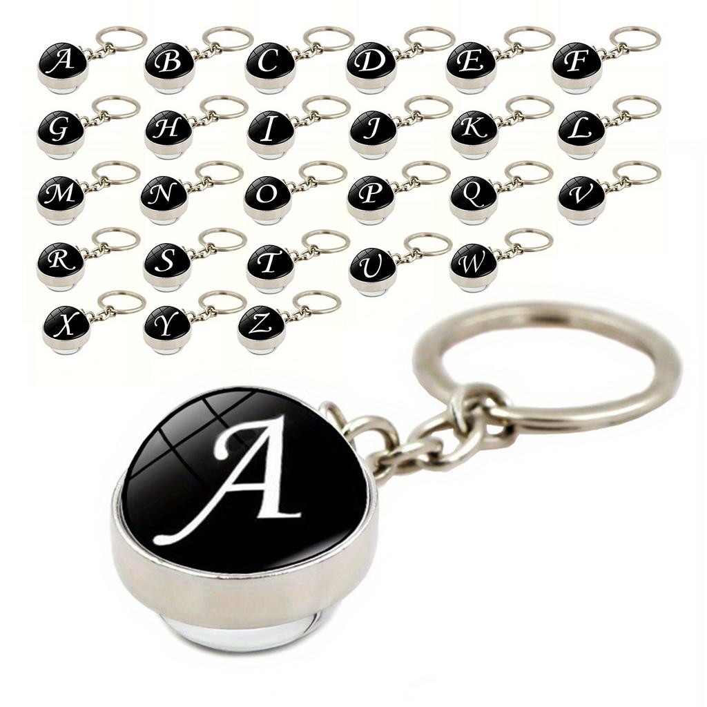 26 English Letters Simple Style Metal Initial Charms Pendant Keychain Valentines Day Stuff Him Friends Love Set Gifts