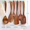 6Pcs/Set Wooden Kitchen Utensils Set, Wooden Spoons For Cooking, Utensils,Natural Teak Wooden Spoons For Non-Stick Pan Gift