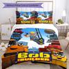 3pcs Bob the Builder Bedding Set Duvet Cover Closure Includes 1 Duvet Cover & 2 Pillowcases, Soft and Comfortable for All Seasons.