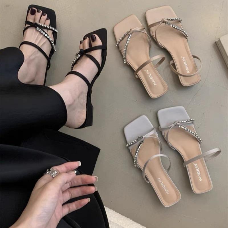 New Ladies Shoes Open Toe Women's Slippers Summer Outdoor Dress Elegant Comfortable Best Seller High Heels Zapatos Mujer