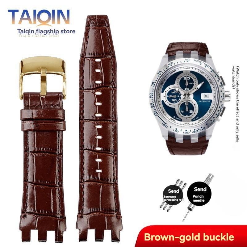 For Swatch SVGK403 SVGK407 SVGB400 SVGB402 SVGB408 Genuine Leather Watch Strap 22mm Men's Bracelet Strap Accessories