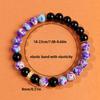 This 8mm purple imperial stone+obsidian natural stone hand-woven bracelet is suitable for both men and women and is a perfect choice for everyday wear