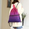 Gradient Color Large Capacity Drawstring Backpack with Zippered Outer Pocket Is Suitable for Sports, Travel and Outdoor Activities.