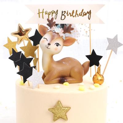 Moda Ozdoby Festiwal Śliczne Symulowane Christmas Party Deer Home Desktop Sika Cake Decor Wypieki