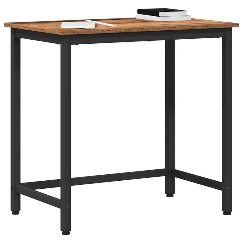 Vintage Wood Table 100 X 50 X 76.5 Cm Engineered Wood and Steel