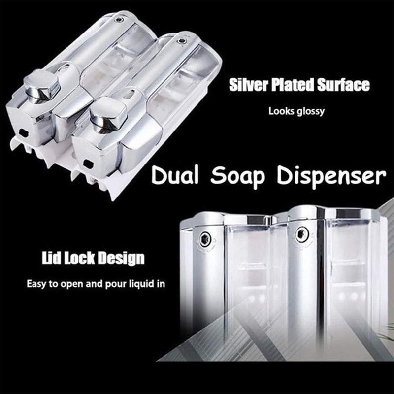 Dozator de șampon pentru săpun de mâini de 350 ml Dispenser de lichid de duș cu montare pe perete Recipiente pentru baie, toaletă