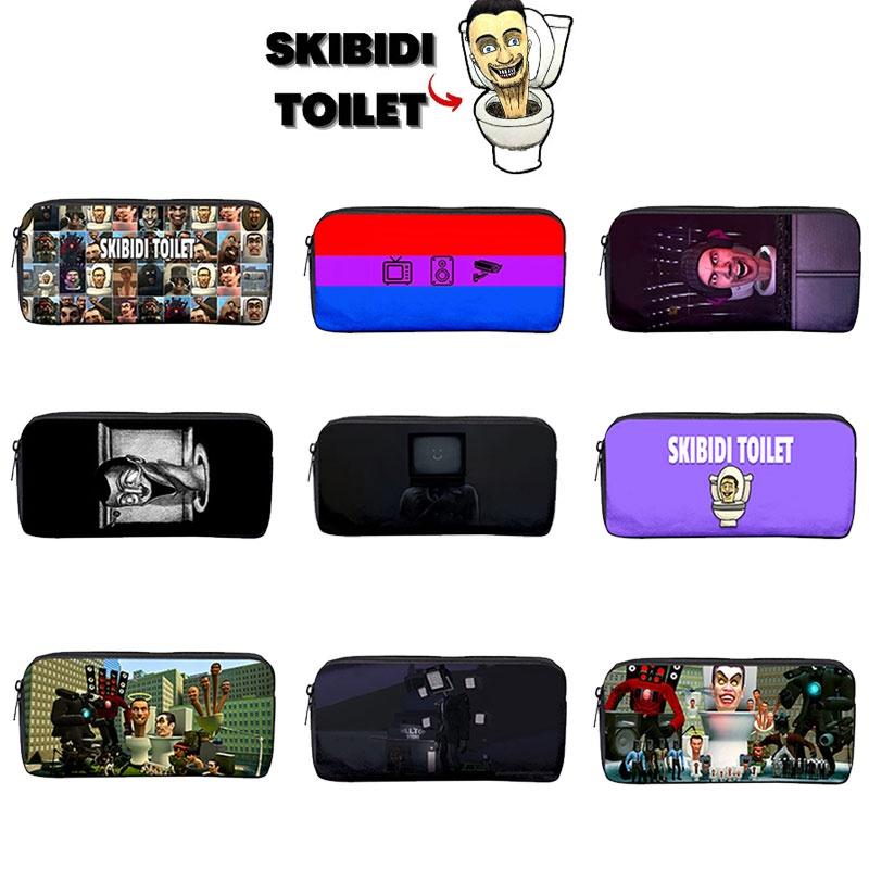 Toilet Skibidi Single Layer Zippered Pencil Case Tv Man Stationery Box Students
