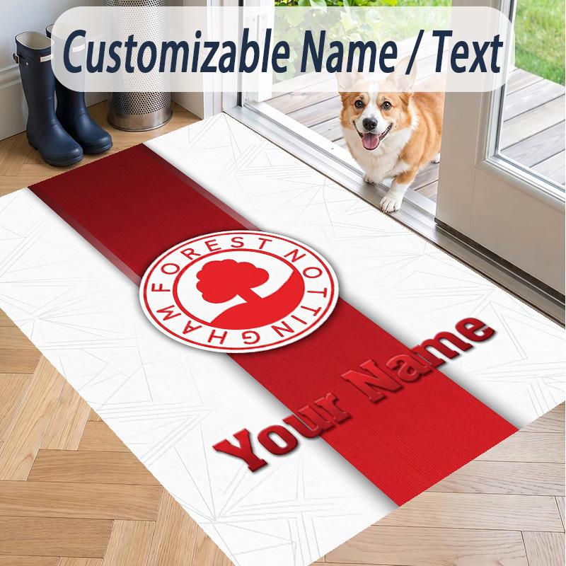 Custom Text Printed Rug Nottingham Forest FC Non Slip Floor Carpet For Home Room Decor