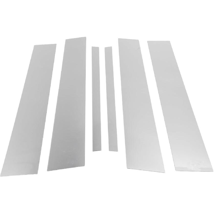 6 Pcs Door Pillar Window Trim for Infiniti G35 2007-2015 16.50"x3.15" Plastic Silver Tone Front Rear Left Right Anti Scratch Sticker Pillar Posts