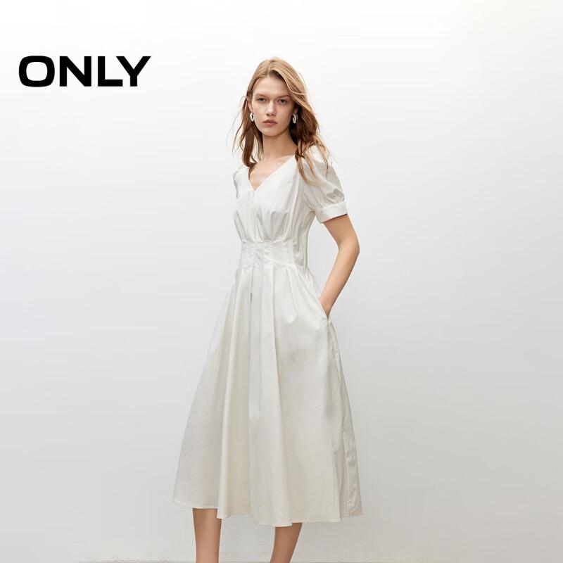 Only Women's 2025 Summer V-Neck Bubble Sleeve Midi Dress