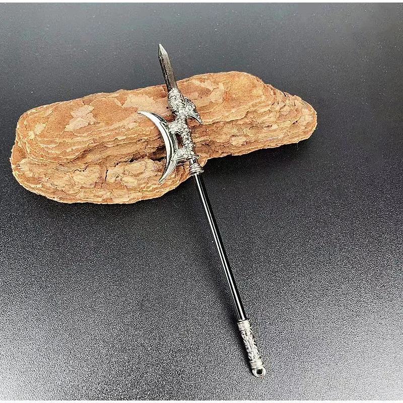 MiniKatana Cosplay Fake Sword Replica, Chinese Swords Prop, Metal Weapon Decoration, Miniature Desk Accessories, Retro Toy Knif