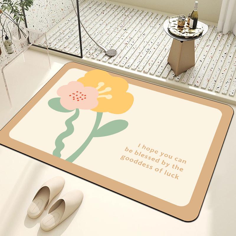 Quick-Dry Anti-Slip Diatom Mud Bathroom Mat - Water-Absorbent & Easy-Clean Floor Mat
