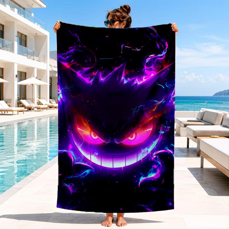 Ghost Haunting Glow Beach Towel, Microfiber Beach Towel, Perfect For Pool, Beach, Travel, Home Decor Beach Party Fan gifts