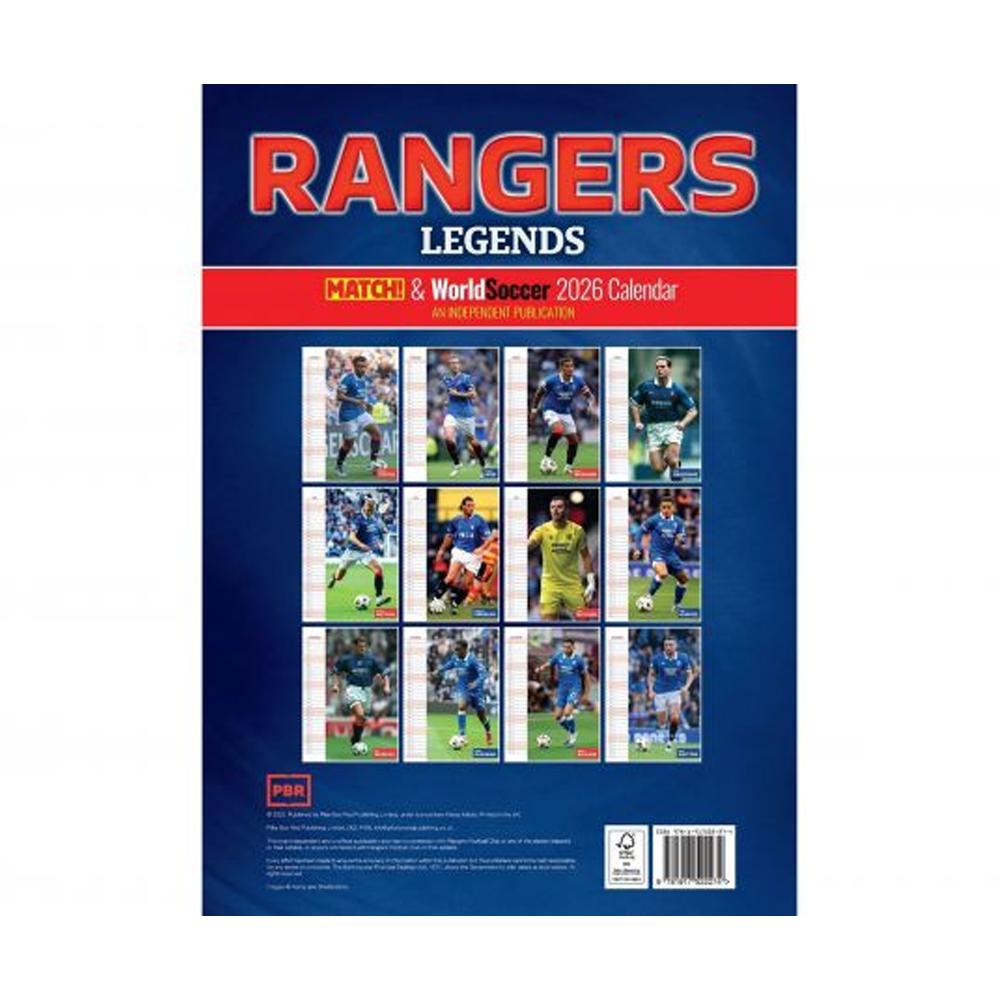 Rangers FC 2026 A3 Wall Calendar