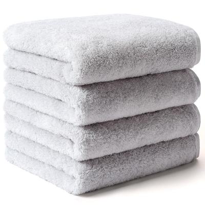 AIFY Resort Towel Unspun Yarn Face 4-Piece Set 100 Cotton Soft Thick Quick-Dry Absorbent Hotel Quality Durable Skin-Friendly Gift Present Single Life