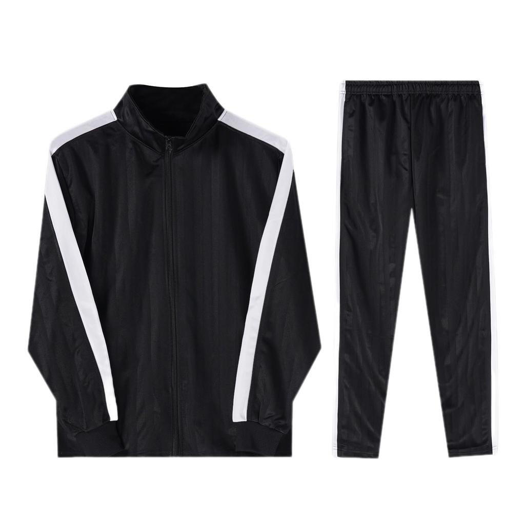 Shadow Stripe Jersey Top and Bottom Easy To Move Black and Size L Set, In, Casual, White,