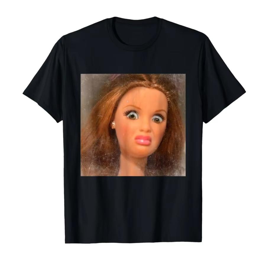 Funny Disgusting Doll Face Meme Tshirt For Unisex Women T Shirts Short Sleeve Tops S