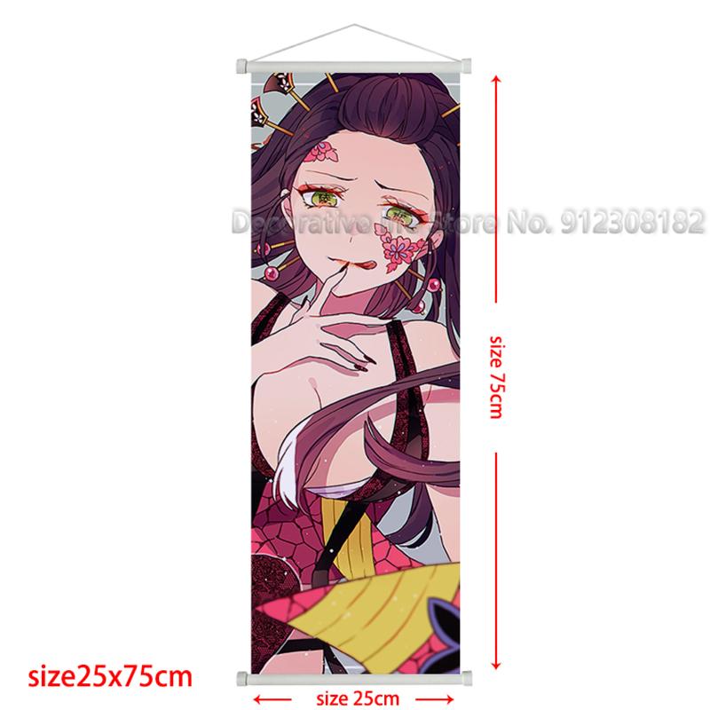 Demon Slayer Scroll Poster Kamado Tanjirou Canvas Painting Nezuko Classic Wall Art Pictures for Living Room Home Decoration