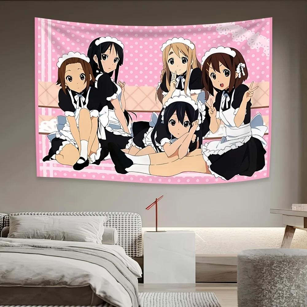 

Kawaii Anime Maid Squad Tapestry Pink Polka Dot Polyester Wall Hanging for Bedroom Dorm Cute Anime Aesthetic Room Decor 74x94cm(29x37in)