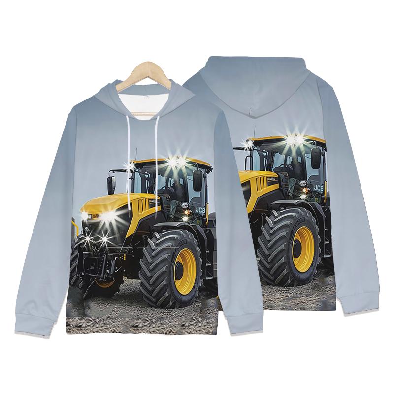 Толстовки с капюшоном Kawaii Truck Tractors 3D Print Sweatshirts Boys Girls Unisex Hooded Sweatshirts Cartoons kids Fashion Oversize Hoodie 160CM