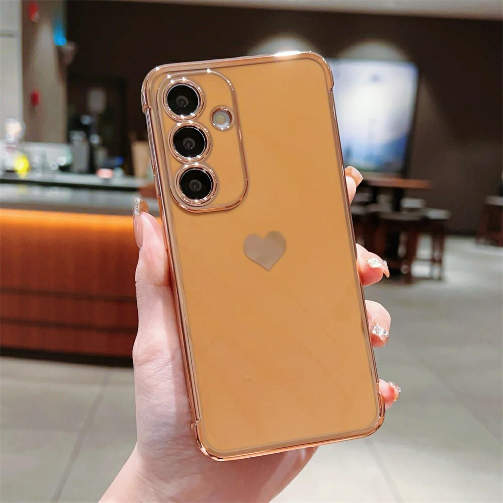 For Samsung Galaxy S26 / S26 Pro Case TPU Phone Back Cover Electroplating Heart Pattern