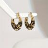 Fashionable and Trendy Gold Color Leopard Print Hanging Women's Earrings, Personalized and Simple Daily Party Zircon Gifts