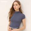 Women'S Summer New Half-High Collar Modal Short-Sleeved Slim T-Shirt