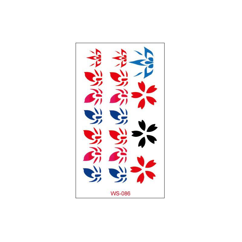 Waterproof Floral Forehead Tattoo Sticker for Women & Children - Ancient Costume Fairy Hanfu & Bride Red Stickers
