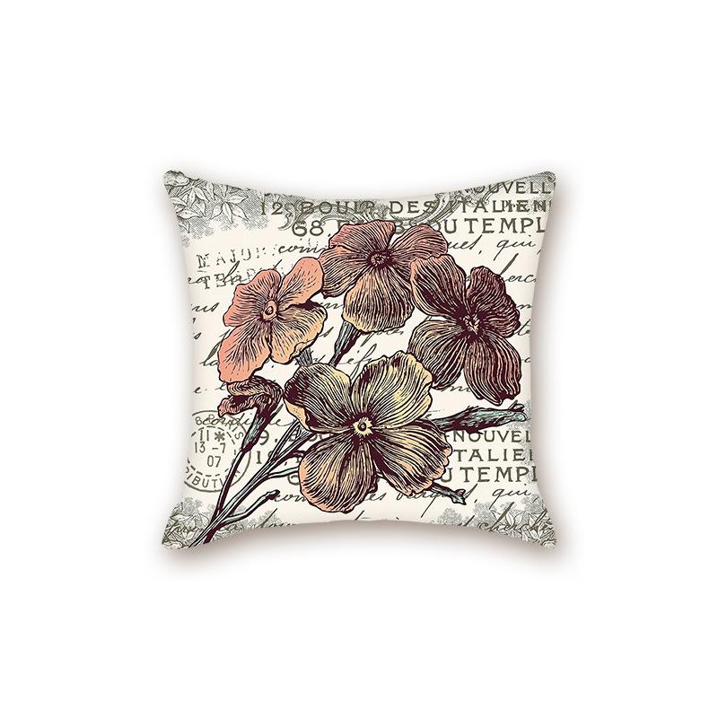New Retro Stamp Series Decorative Sofa Cushion Pillow Cover Bedside Bedroom Backrest Pillow
